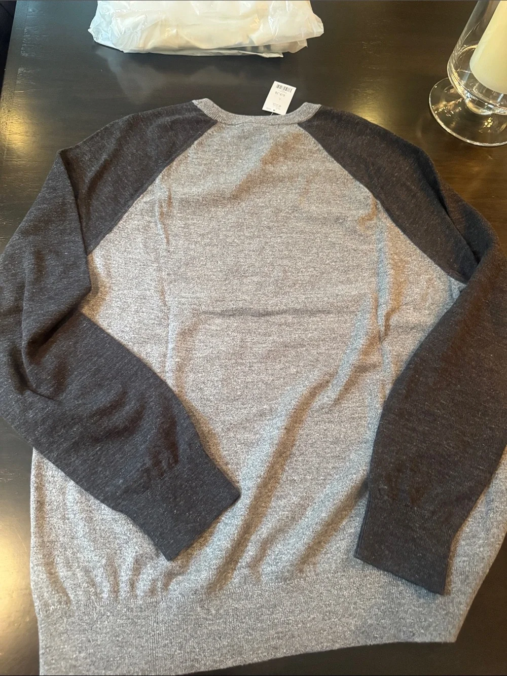 Banana Republic Two-Tone Crewneck Sweater - Gray & Charcoal